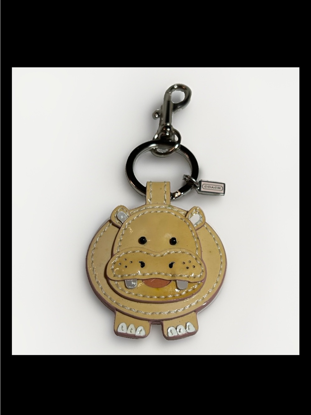 Coach Happy Hippo Bag Charm, Pinkish/Beige Patent Leather, 2006 Style: (#92866)
